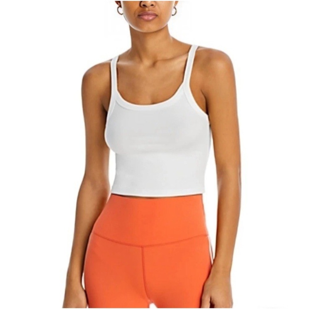 NWT Splits59 Charlie Ribbed Crop Tank Top Sz L Women's White‎ New